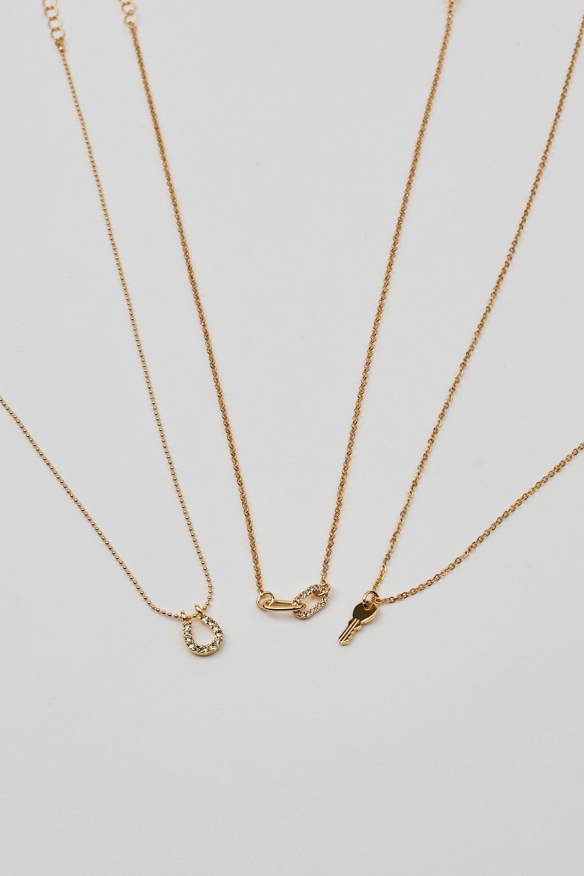 Set of 3 Key, Shoehorn & Link Necklaces - Image 2
